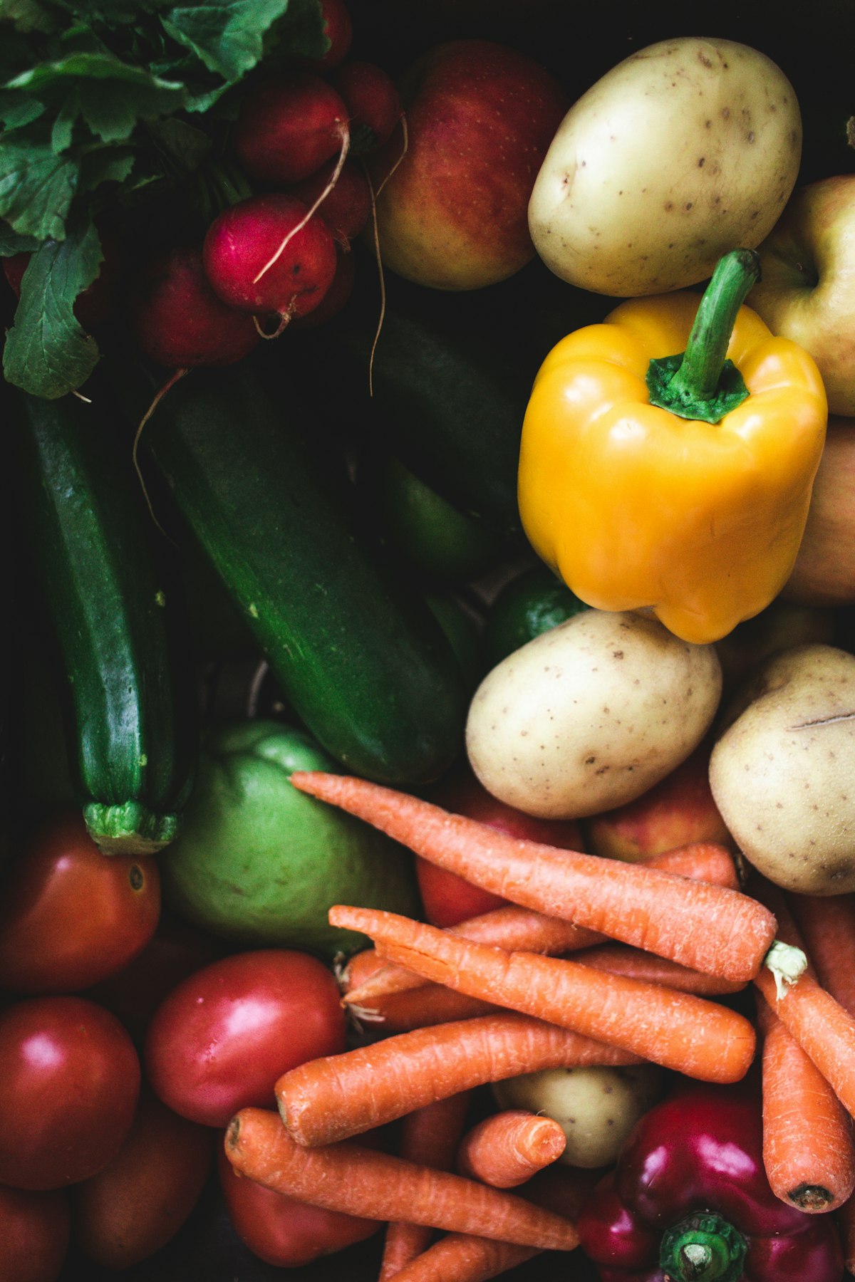 A colorful spread of fresh vegetables